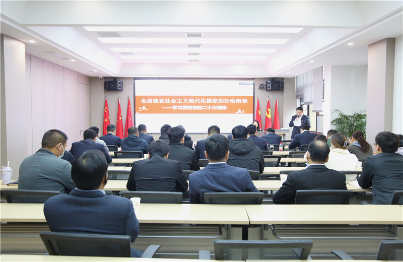 為深刻領會中共二十大召開的重大意義,準確把握中共二十大的精神實質，安徽公司黨支部于2022年11月15日召開學習黨的二十大報告專題會議，特邀請安徽省委宣講團副團長肖文婷同志作專題授課